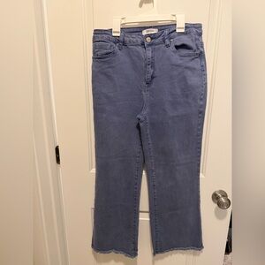 Zenana Cropped Bootcut Jeans, Raw Edge